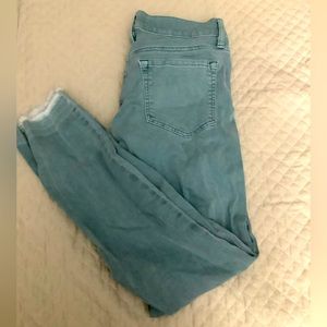 Teal skinny jeans from loft.